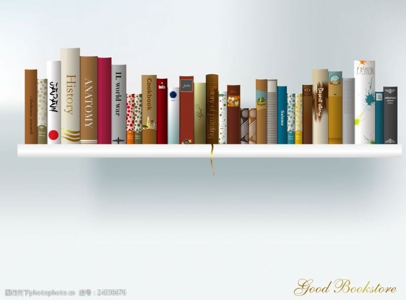 書本書架矢量素材 書籍世界的美學呈現與創(chuàng)意表達